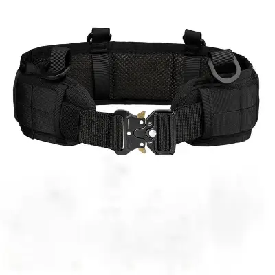 Taktični pas z torbico, najlonski vojaški pas za uporabo na prostem Black