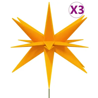vidaXL Božične svetilke s konicami 3 kosi LED zložljive rumene 35 cm