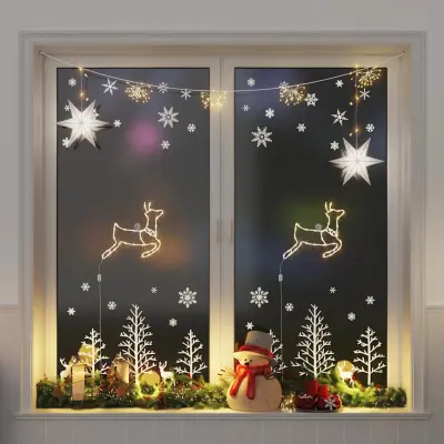 vidaXL Božična razsvetljava Silhueta severnega jelena 2 kosa 35 LEDs