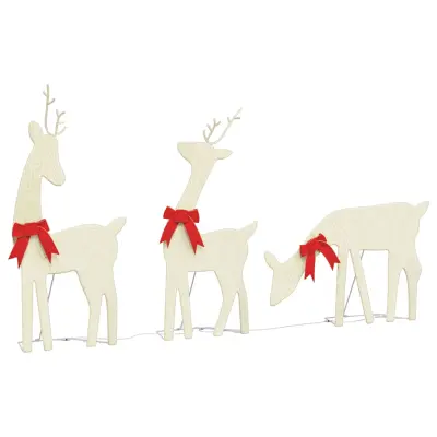 vidaXL Božična dekoracija severni jelen 3 kosi 90 LEDs topla bela