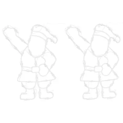 vidaXL Božična razsvetljava Santa Silhouette 2 kosa 35 LEDs Warm White