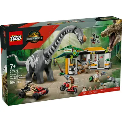 LEGO Jurassic World 76973 Zasledovanje raptorja in titanozavra