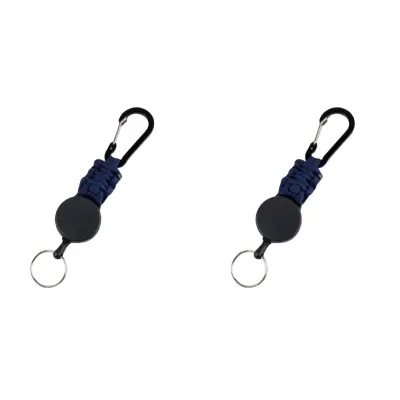 2 paketa zložljivega obeska za ključe, močan obesek za ključe s sponko za pas NavyBlue