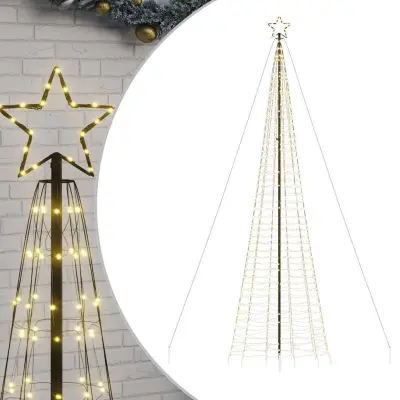 vidaXL LED božično drevo z bodicami 1534 LED toplo bele 500 cm