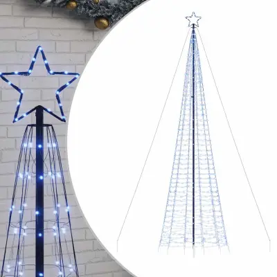 vidaXL LED božično drevo z bodicami 1534 LED modra 500 cm
