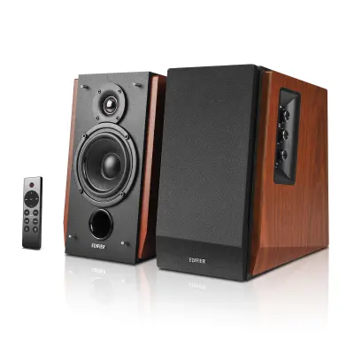 Obnovljeno - kot novo - Edifier R1700BTs aktivni knjižni zvočniki, Bluetooth v5.0, 66 W RMS, brezžični 2.0 studijski monitorji, linijski izhod za