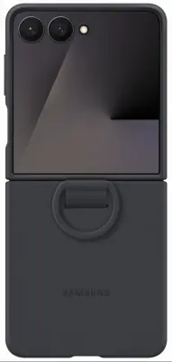 SAMSUNG Galaxy Z Flip7 Ring silikonski črn ovitek