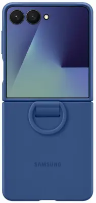 SAMSUNG Galaxy Z Flip7 Ring silikonski moder ovitek