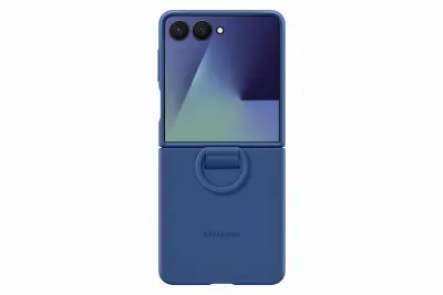 SAMSUNG Galaxy Z Flip7 Ring silikonski moder ovitek