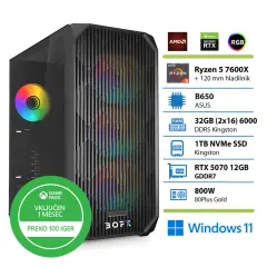 Namizni računalnik BOFX AQUILAE 5, R5-7600X, 32 GB RAM, 1 TB SSD, RTX5070, W11 + XBOX GP
