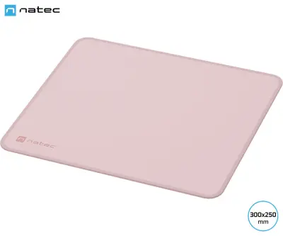 Podloga za miško Natec COLORS M, 300 x 250 mm, protizdrsna, prešiti robovi, roza (Misty Rose)