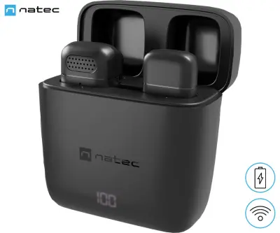 Brezžični mikrofon Natec HOPPER, mini, CLIP-ON, USB-C