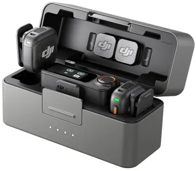 Komplet DJI Mic 3,  2 x oddajnik, sprejemnik, polnilno ohišje