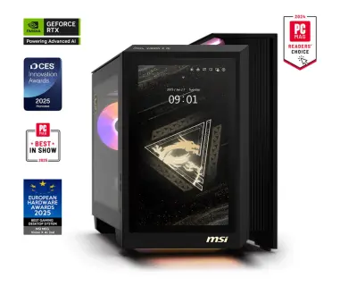 Namizni računalnik MSI MEG Vision X AI 2NVZ9, Ultra 9 285K, 128 GB RAM, 2 TB SSD, RTX 5090, WiFi, BT, 1200 W, vodno hlajenje, W11H|Gaming