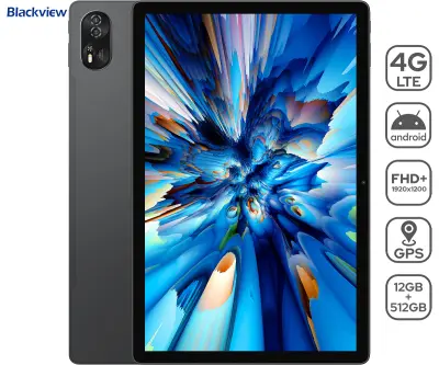 Tablični računalnik BLACKVIEW MEGA 8, 33,02 cm (13"), AI, 4G LTE, 12 GB RAM, 512 GB ROM, IPS FHD+, siv (Space Gray), z dodatki