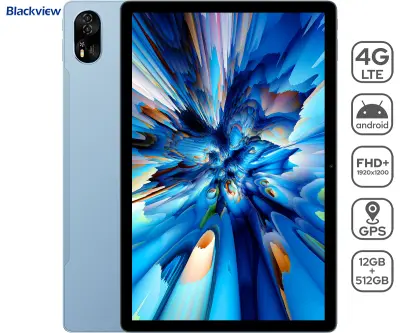 Tablični računalnik BLACKVIEW MEGA 8, 33,02 cm (13"), AI, 4G LTE, 12 GB RAM, 512 GB ROM, IPS FHD+, moder (Twilight Blue), z dodatki