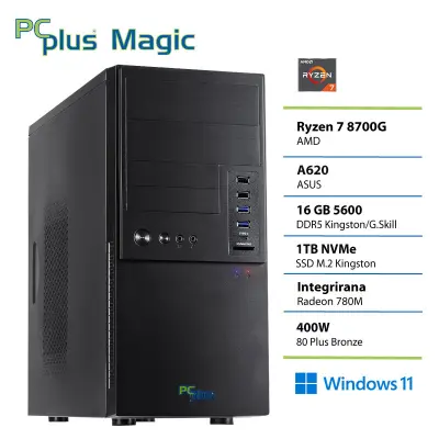 Namizni računalnik PCPLUS Magic, R7-8700G, 16 GB RAM, 1 TB SSD. W11P