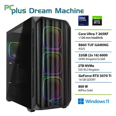 Gaming namizni računalnik PCPLUS Dream Machine, U7 265KF, 32 GB RAM, 2 TB SSD, RTX 5070Ti 16 GB, W11H + Xbox GP