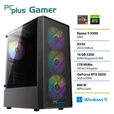 Gaming namizni računalnik PCPLUS Gamer, R5 5500, 16 GB RAM, 1 TB RAM, RTX 5050 8 GB, W11H + Xbox GP