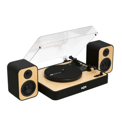 Gramofon z zvočniki HOUSE OF MARLEY Revolution, črn