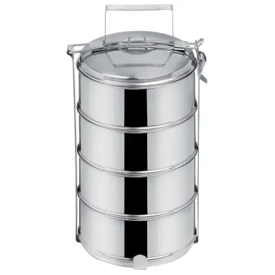 Jeklena 4-nadstropna posoda za kosilo 4x1 l