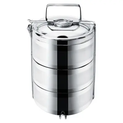 Termo pločevinka za kosilo iz jekla, 3-nadstropna, 3 x 1,1 l