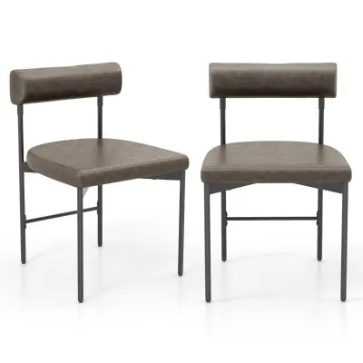 PVC usnjeni jedilni stol Set Grey 2 kosa