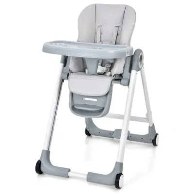 Otroški stol za hranjenje z nastavljivo višino, siv, 15 kg, 6-36 mesecev
