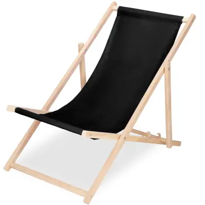 Zložljiv lesen ležalnik, idealen za vrt, plažo ali balkon