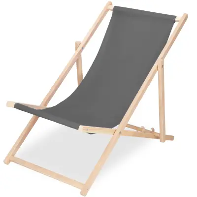 Zložljiv lesen ležalnik, idealen za vrt, plažo ali balkon