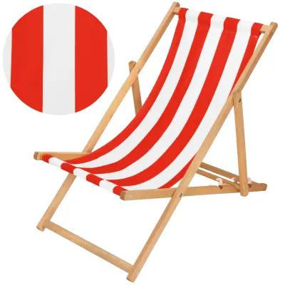 Zložljiv ležalnik, idealen za vrt, plažo ali balkon – impregniran les