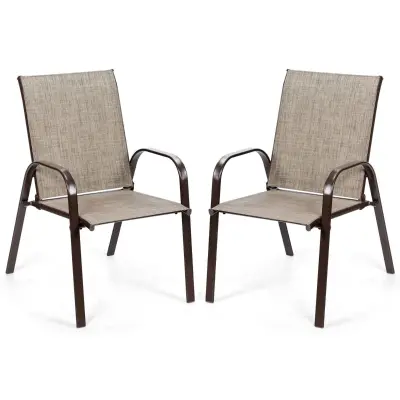 Set vrtnih stolov 2 kosa sive barve