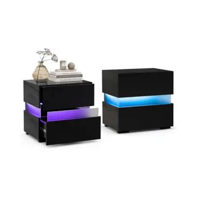 Komplet nočnih omaric z LED osvetlitvijo nočna omarica 2 kosa