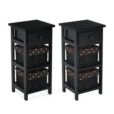 Komplet Nočna omarica s košaricami Nočna mizica 2 kosa