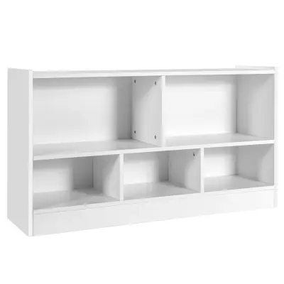 Otroška knjižna omara z razdelki in organizatorjem Bela 112 x 30 x 60 cm