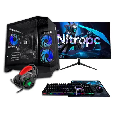 Popoln igralni računalnik Nitropc Pack Bronze - AMD Ryzen 5 PRO 4650G, AMD Vega 7, RAM 16 GB, M.2 1 TB, Črna
