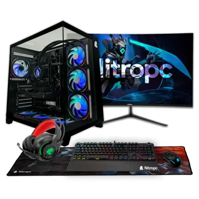 Popoln igralni računalnik Nitropc Pack Diamond Plus - AMD Ryzen 7 7700X, RTX 5060 Ti 16GB, RAM 32GB, M.2 2TB, Črna