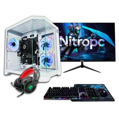 Popoln igralni računalnik Nitropc Pack Bronze - AMD Ryzen 5 PRO 4650G, AMD Vega 7, RAM 16 GB, M.2 1 TB, Bela