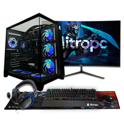 Popoln igralni računalnik Nitropc Pack Nitro Plus - Intel i9-12900KF, RTX 5070 12GB, RAM 32GB, M.2 2TB, Črna