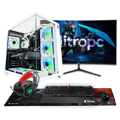 Popoln igralni računalnik Nitropc Pack Diamond Plus - AMD Ryzen 7 7700X, RTX 5060 Ti 16GB, RAM 32GB, M.2 2TB, Bela