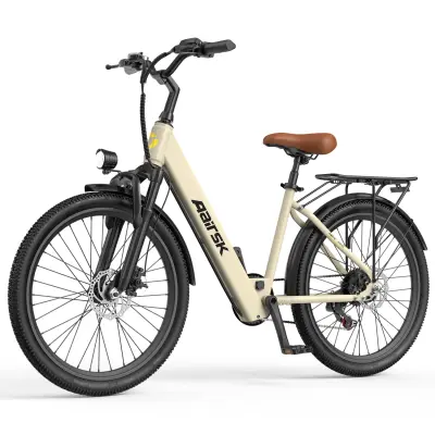 Električno mestno kolo Aairsk SU7, 24" za odrasle, 36V 250W 13AH, NFC odklepanje, rumeno