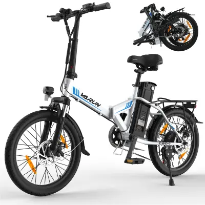 Zložljivo električno kolo VARUN C20-1, 48V 250W 374,4Wh baterija, bela