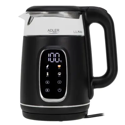 Grelnik vode ADLER AD 1305-BS, 2200W, 1.7L, LED, črno-srebrn