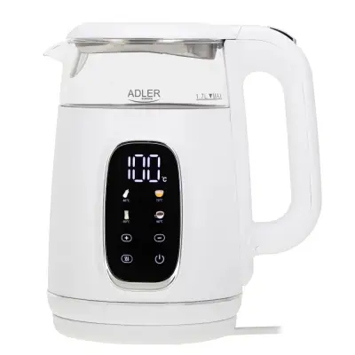 Grelnik vode ADLER AD 1305-WS, 2200W, 1.7L, LED, belo-srebrn