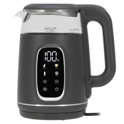 Grelnik vode ADLER AD 1305-GS, 2200W, 1.7L, LED, sivo-srebrn