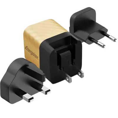 ENERGIZER, Omrežni polnilec GaN 4A USB-C 20W večvtični EU / UK / US, Črna / Zlata