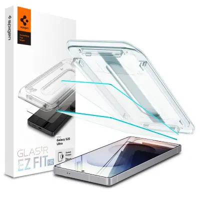 SPIGEN KALJENO STEKLO GLASS.TR EZ FIT ZA SAMSUNG GALAXY S25 ULTRA Z ZAŠČITO