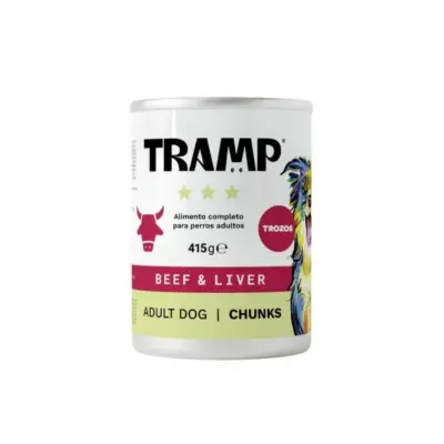 Tramp 3* Dog Chunks Beef & Liver - Koščki govedine in jeter za odrasle pse, 8 x 415 g