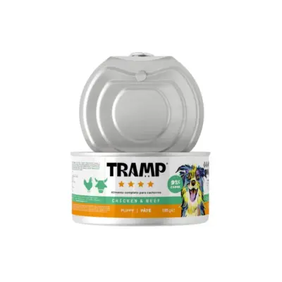 Tramp 4* Dog Pate Puppy - Pašteta za pasje mladiče s piščancem in govedino, 16 x 185 g