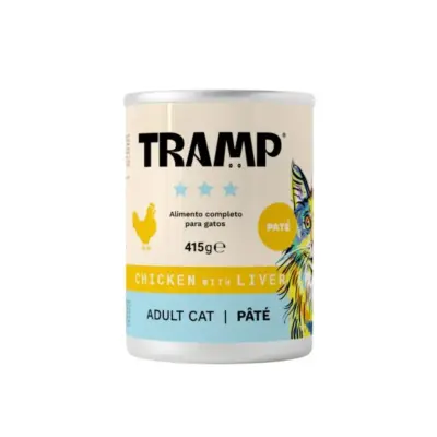 Tramp 3* Cat Pate Chicken With Liver - Pašteta za odrasle mačke s piščancem in jetri, 8 x 415 g